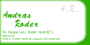 andras roder business card